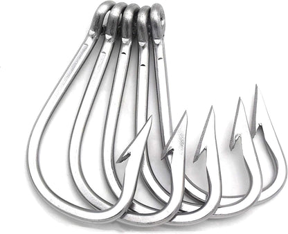 Saltwater Large Giant Shark,Tuna and Catfish Hooks Extra Strong Stainless Steel Fishing Hooks…