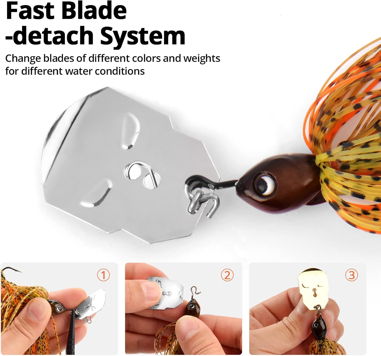 MadBite by KastKing Bladed Jig Fishing Lures, Multi-Color Kits, Irresistible Vibrating Action, Sticky-Sharp Heavy-Wire Needle Point Hooks, Popular 3/8 oz and 1/2 oz Sizes, Includes Storage Box