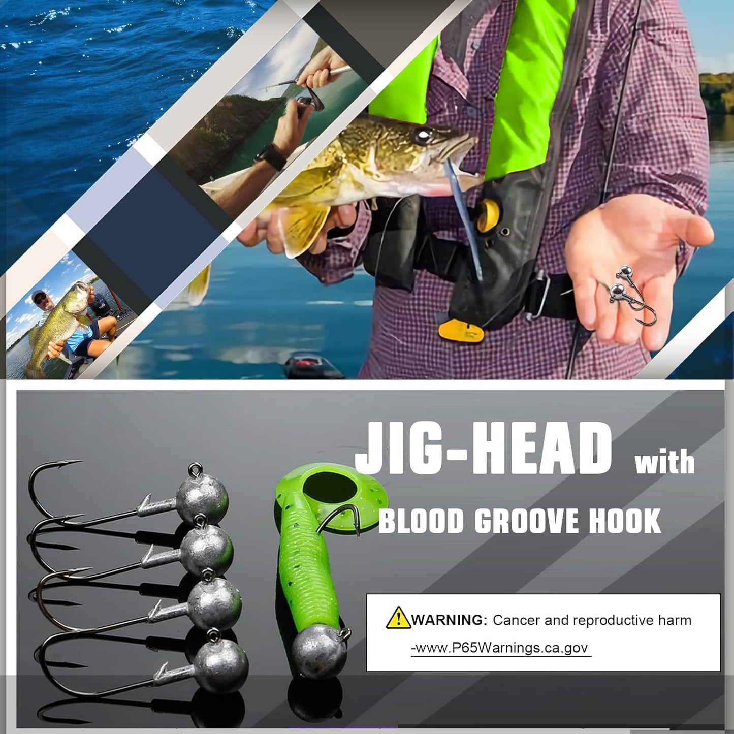 AMYSPORTS Trout Freshwater Jig Head Hook Saltwater Tackle Jig Hook Lead Round Ball Fishing Jigs Lead Sharp