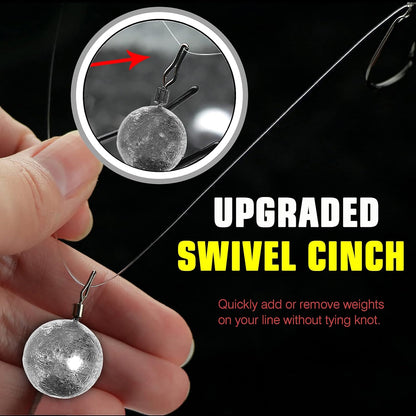 AMYSPORTS Casting Bass Weights Sinker Lead Round Removable Fishing Weights Sinker Drop Shot Fishing Sinker Freshwater