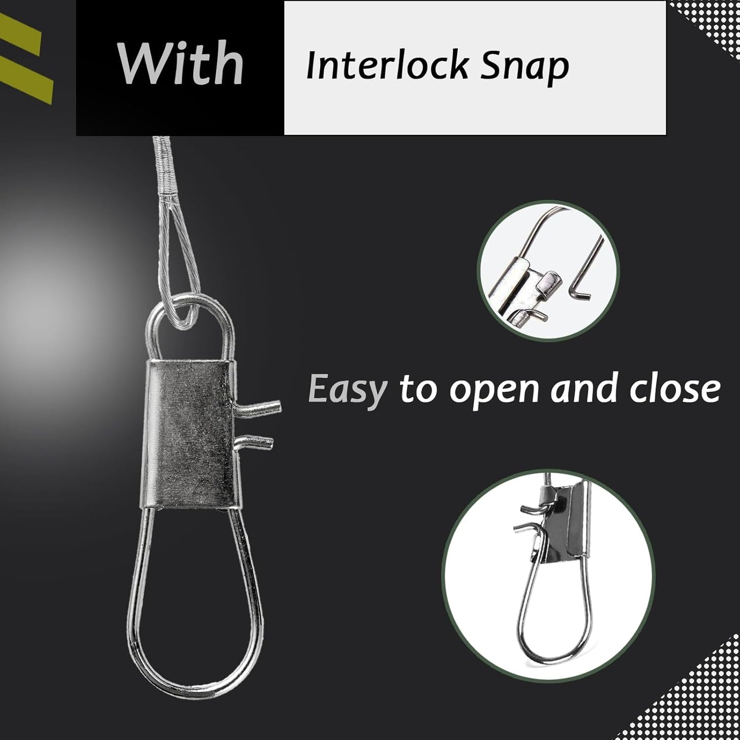 AMYSPORTS Freshwater Wire Fishing Leader Stainless Heavy Duty Wire Leader Fishing Saltwater Rigs Leaders Fishing Steel White Nickel