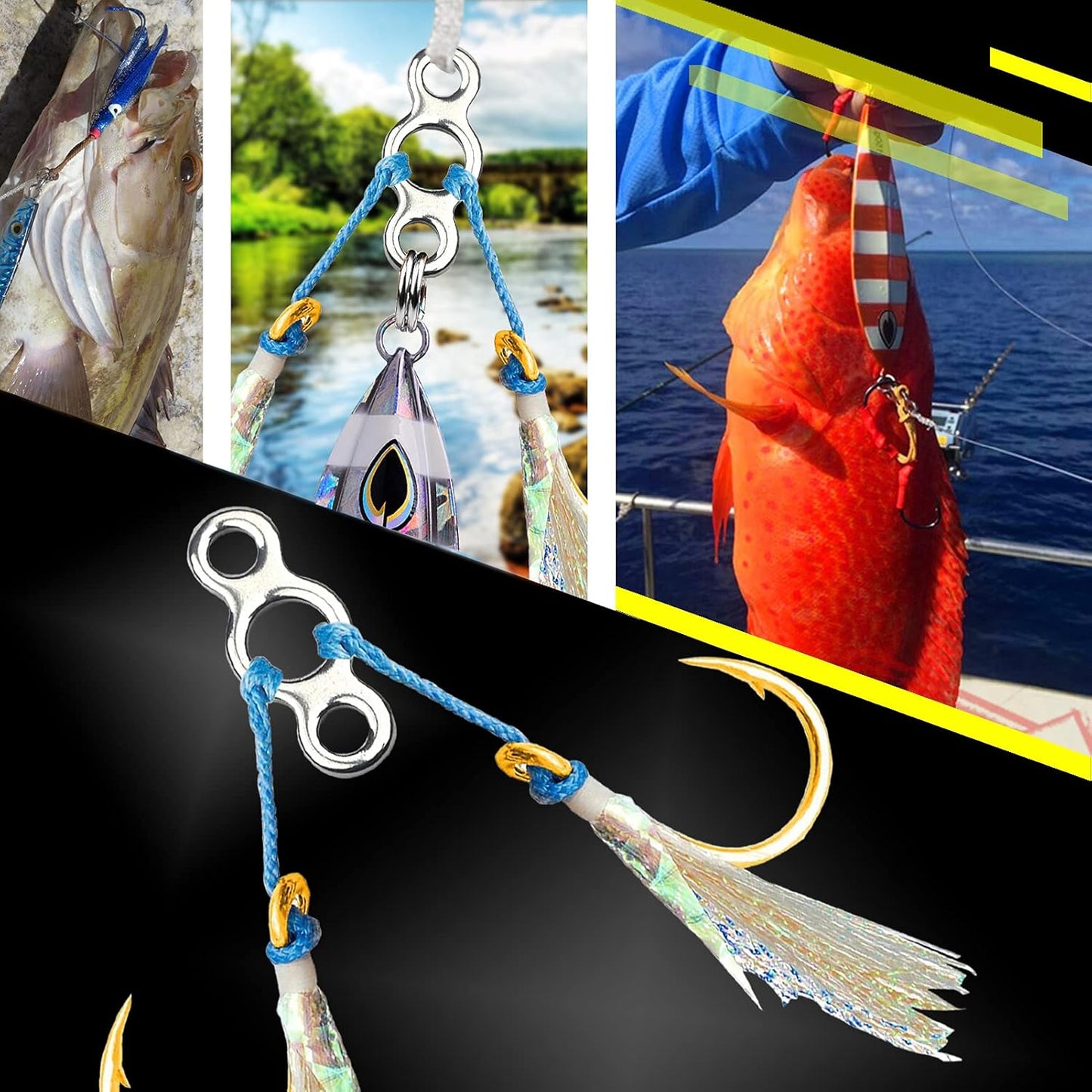 AMYSPORTS Line Connector Solid Ring Fishing High Strength Jigging Ring Stainless Lure Remover Solid Rings Fishing Saltwater Freshwater