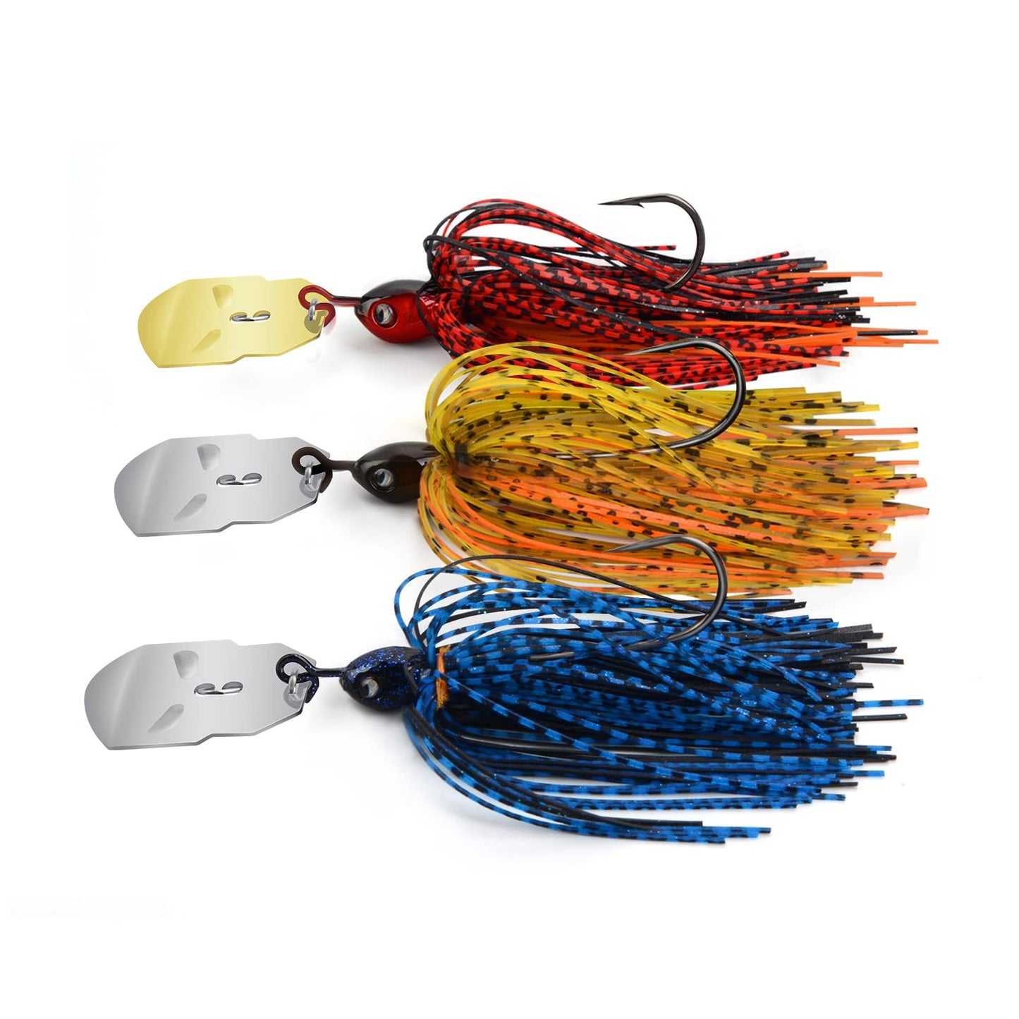 MadBite by KastKing Bladed Jig Fishing Lures, Multi-Color Kits, Irresistible Vibrating Action, Sticky-Sharp Heavy-Wire Needle Point Hooks, Popular 3/8 oz and 1/2 oz Sizes, Includes Storage Box