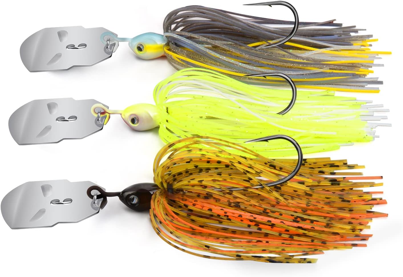 MadBite by KastKing Bladed Jig Fishing Lures, Multi-Color Kits, Irresistible Vibrating Action, Sticky-Sharp Heavy-Wire Needle Point Hooks, Popular 3/8 oz and 1/2 oz Sizes, Includes Storage Box