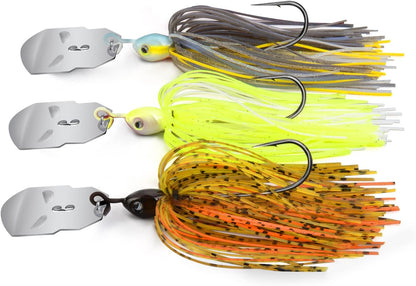 MadBite by KastKing Bladed Jig Fishing Lures, Multi-Color Kits, Irresistible Vibrating Action, Sticky-Sharp Heavy-Wire Needle Point Hooks, Popular 3/8 oz and 1/2 oz Sizes, Includes Storage Box