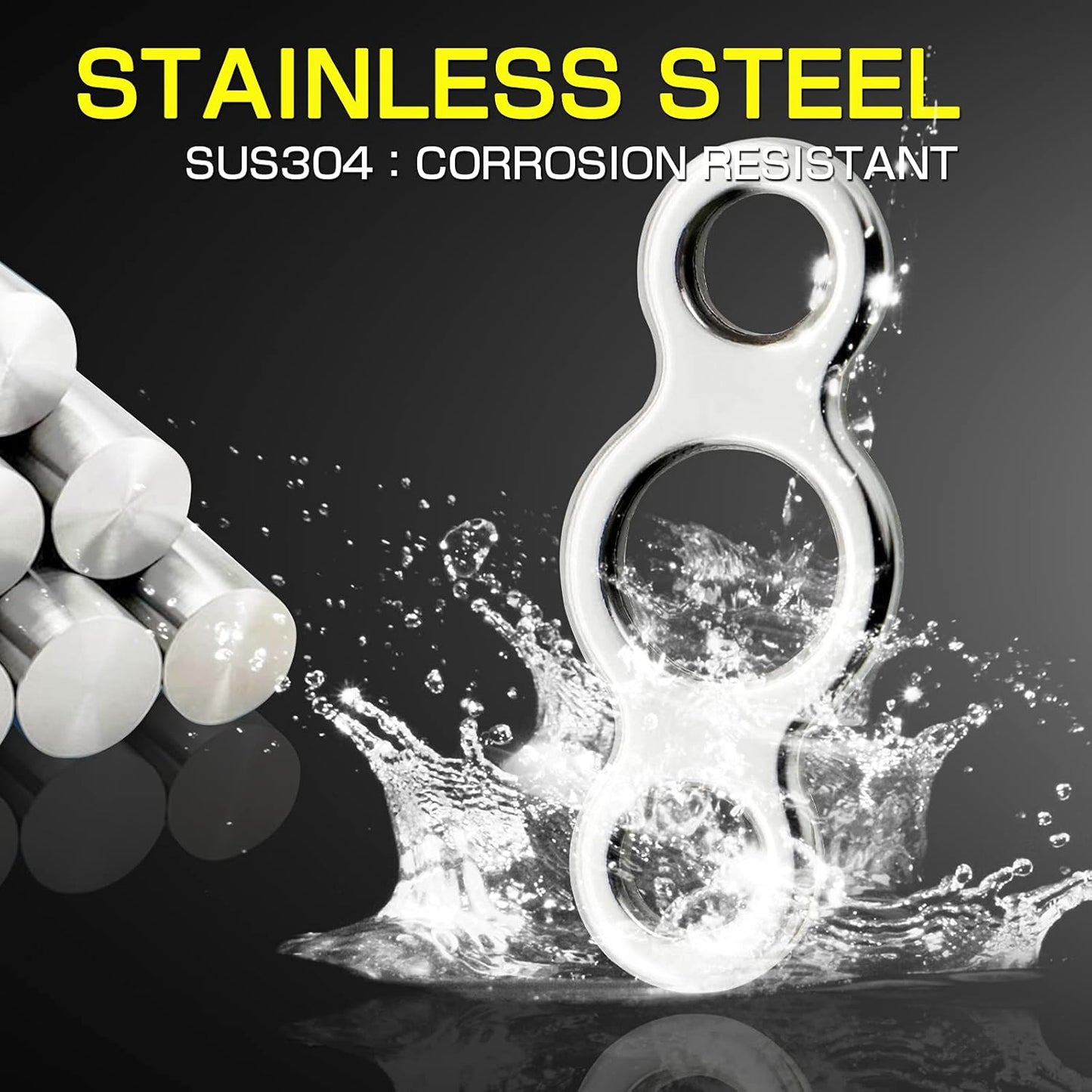 AMYSPORTS Line Connector Solid Ring Fishing High Strength Jigging Ring Stainless Lure Remover Solid Rings Fishing Saltwater Freshwater