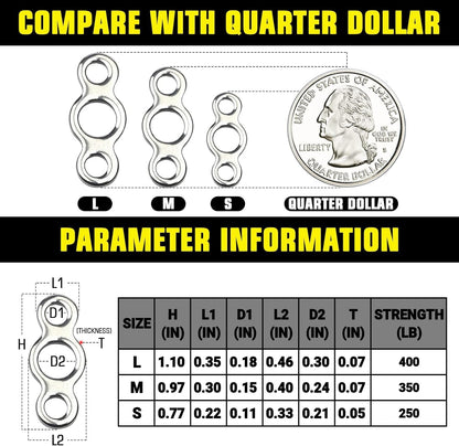 AMYSPORTS Line Connector Solid Ring Fishing High Strength Jigging Ring Stainless Lure Remover Solid Rings Fishing Saltwater Freshwater