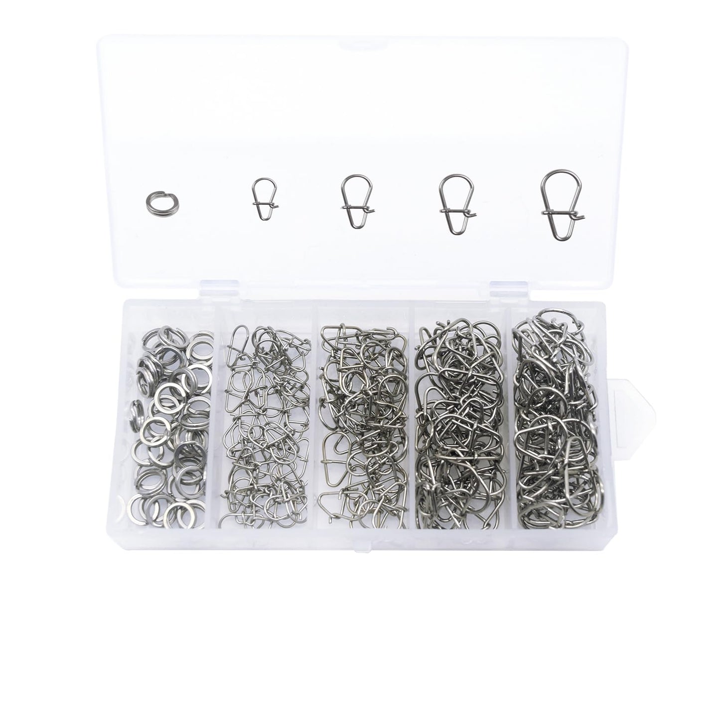 Fishing Swivel Fishing Split Rings High Strength Heavy Duty Fishing Lures Ring Chain Connector Fishing Lure Tackle Set