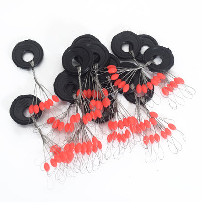 6-in-1 Fishing Bobber Stopper 100pcs Soft Silicone Float Stops