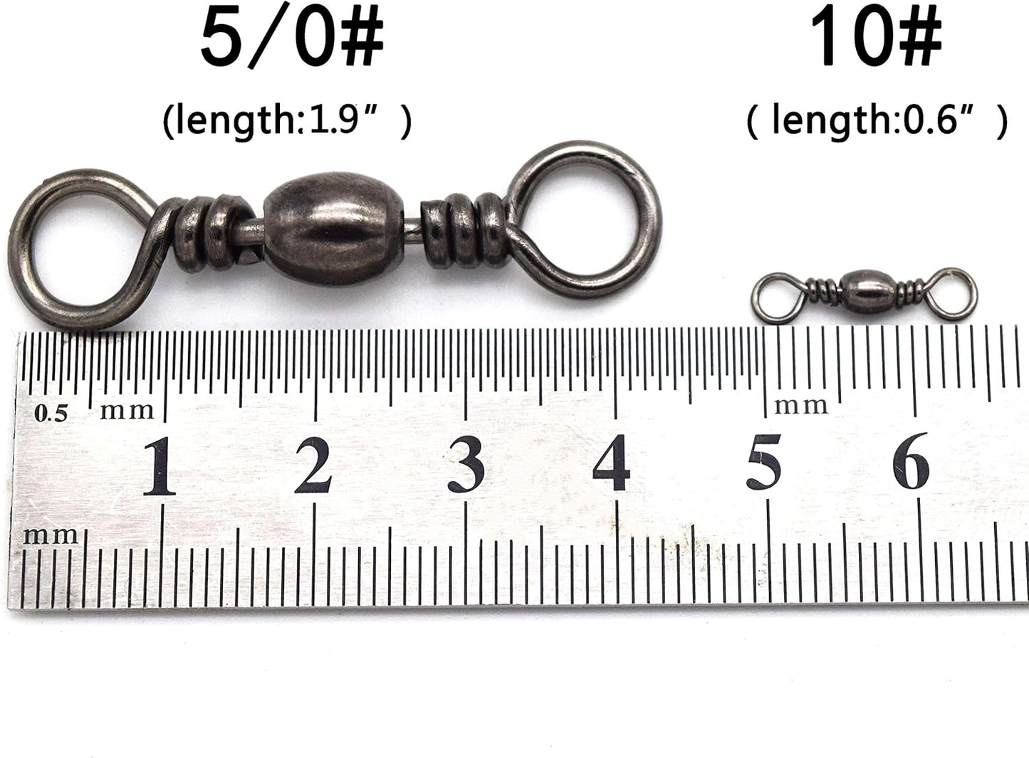 Fishing Barrel Swivel Stainless Steel Sea Fishing Hooks Connector Rolling Swivel for Sea Fishing-Size10#-5/0#,51Lb-317Lb