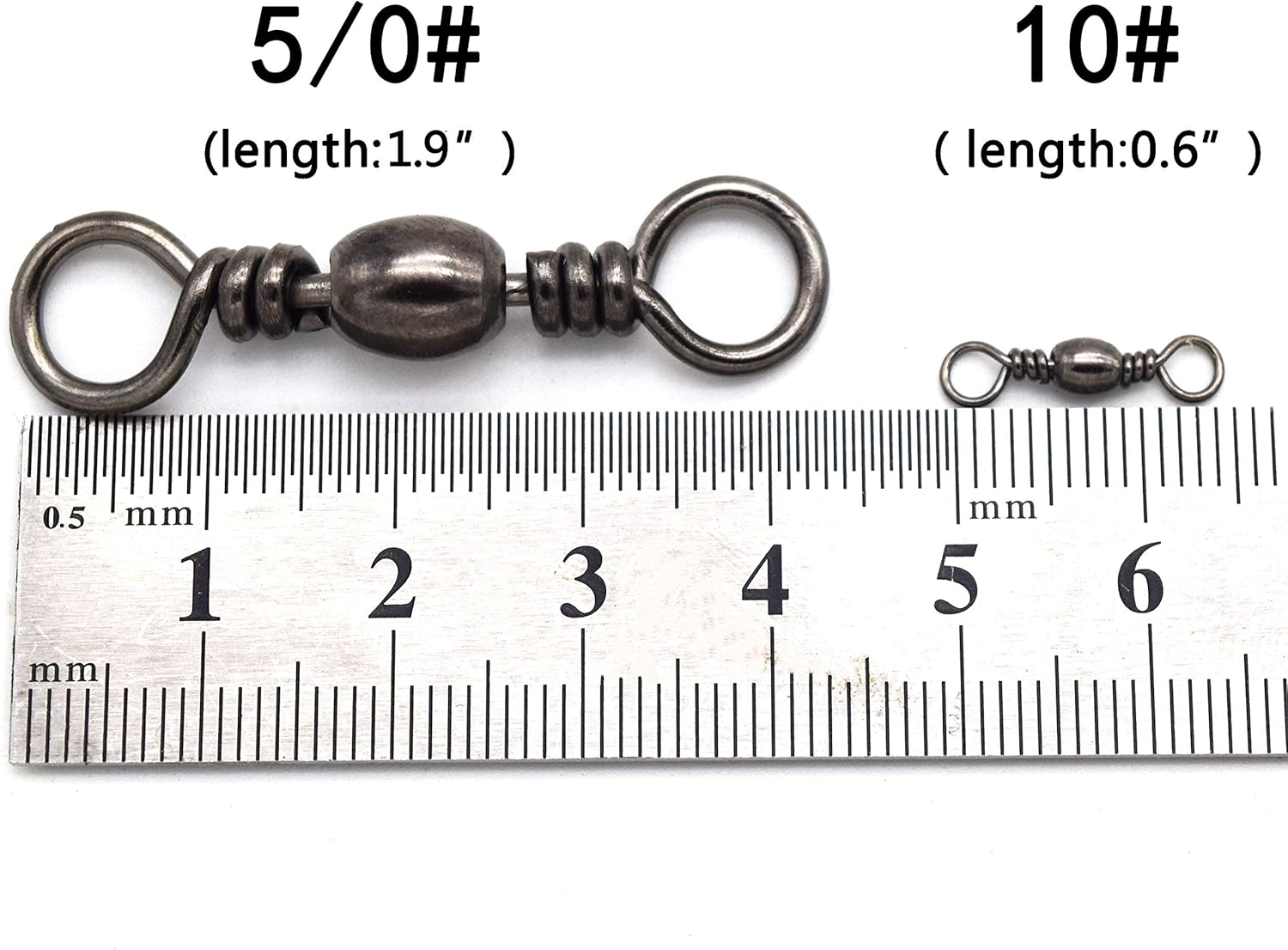 Fishing Barrel Swivel Stainless Steel Sea Fishing Hooks Connector Rolling Swivel for Sea Fishing-Size10#-5/0#,51Lb-317Lb