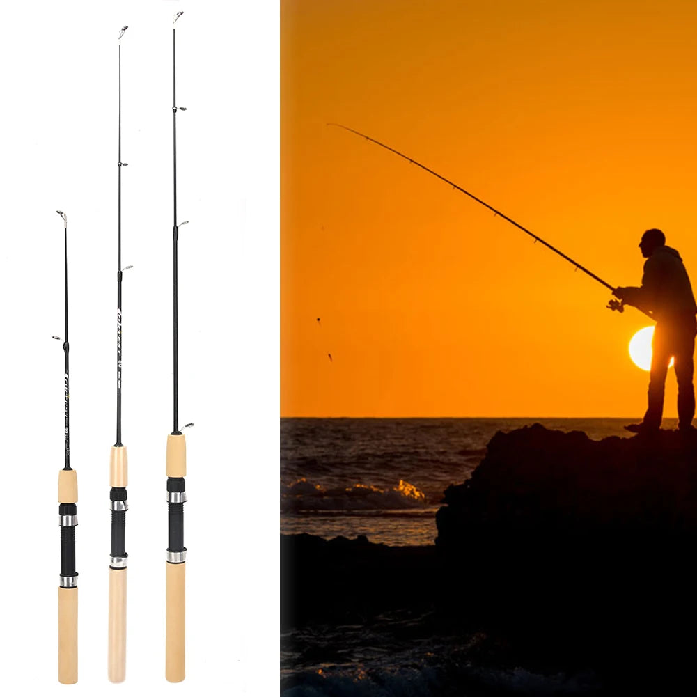 60/80/100cm Ice Fishing Rod Portable Fishing Pole Winter Fishing Rod Retractable Fishing Pole Fishing Tackle