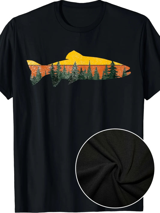 Trout Fly Fishing Outdoor Forest Nature Wildlife Fisherman T-Shirt
