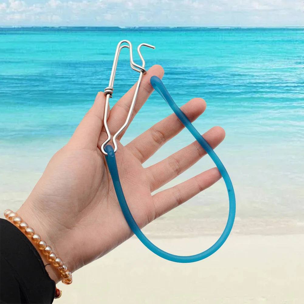 Fishing Hook Lure Connector with Shock Cord Fast Fishing Clip Fishing Tackles Lock Snap for Freshwater Saltwater