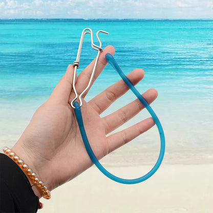 Fishing Hook Lure Connector with Shock Cord Fast Fishing Clip Fishing Tackles Lock Snap for Freshwater Saltwater