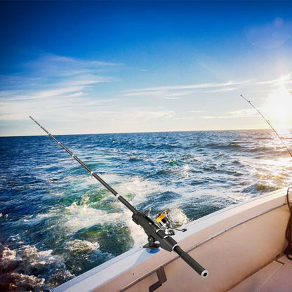 Boat Fishing Pole Rod Holder 360 Rotatable Kayak Side Rail Mount Adjustable Folding Rod Holder w Large Clamp