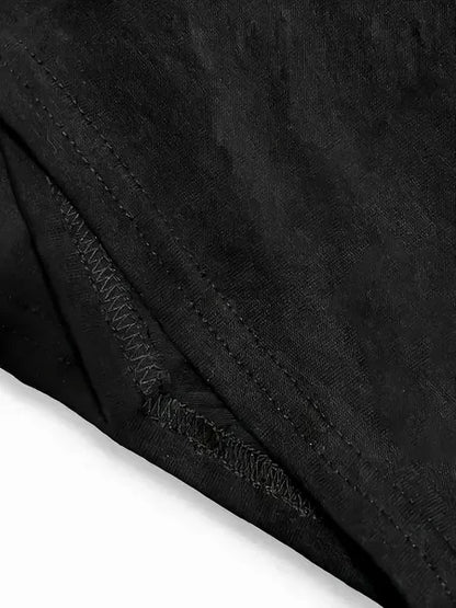 Men's 100% Cotton Fishing Rod Pattern T-Shirt - Casual Crewneck, Breathable & Machine Washable, Black, Sizes S-XXXL, All Sea