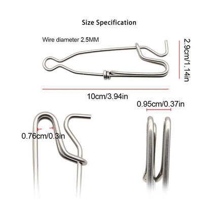 Fishing Hook Lure Connector with Shock Cord Fast Fishing Clip Fishing Tackles Lock Snap for Freshwater Saltwater