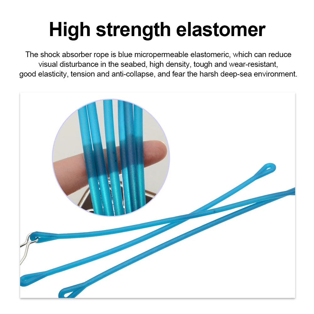 Fishing Hook Lure Connector with Shock Cord Fast Fishing Clip Fishing Tackles Lock Snap for Freshwater Saltwater